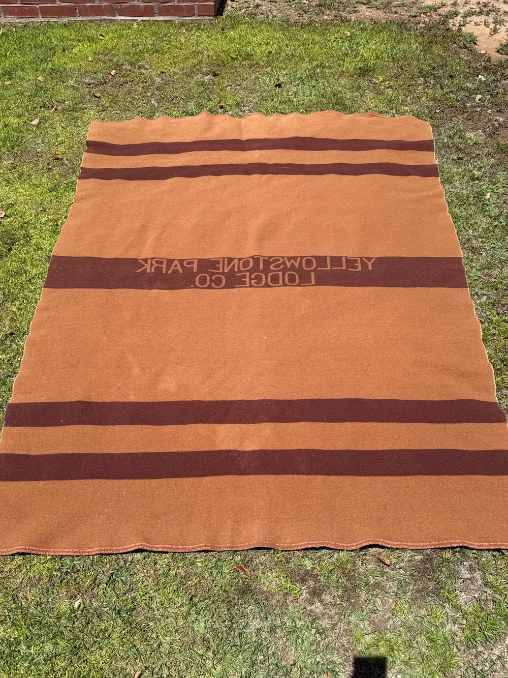 Vintage Yellowstone Park Lodge Co. Pendleton Wool Camp Blanket 1930s 56x74 RARE